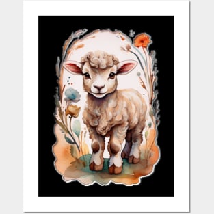 baby lamb Posters and Art